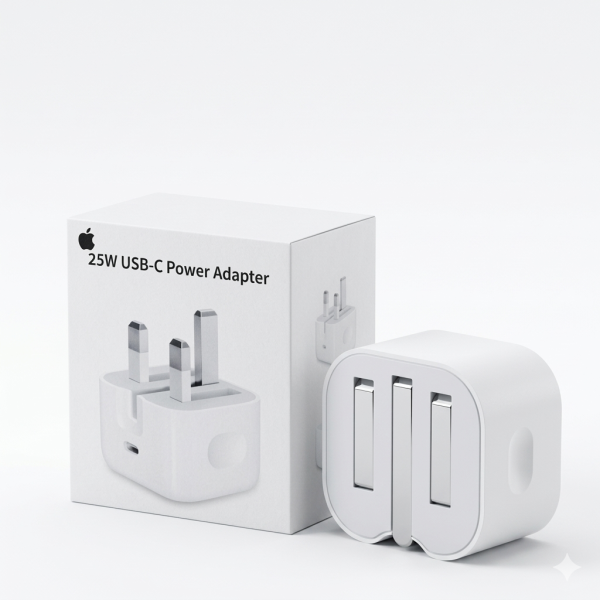 Image Alt Text: Apple 25W USB-C Fast Charging Wall Adapter White