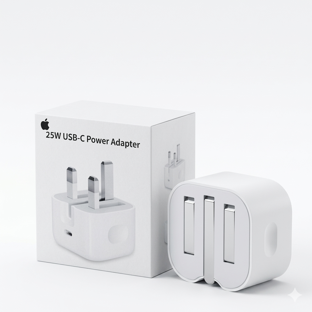 Image Alt Text: Apple 25W USB-C Fast Charging Wall Adapter White
