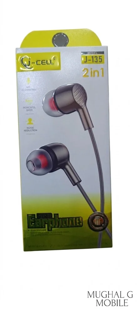 J-CELL J-135 2-in-1 Stereo Earphones – High-Quality Powerful Bass Headset