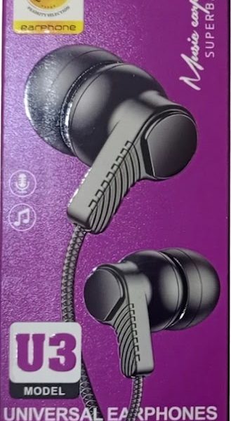 U3 Model Universal Earphones with Super Bass & Mic