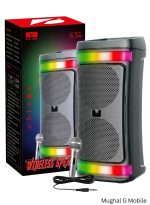 Kts-1861 Karaoke Double 6.5 Inch Party Speaker Colorful Wireless Portable Bt Speaker With Wired Microphone Tws Usb Tf Fm Speaker
