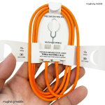 Type C to C Data Cable Orange Cloth Type With FREE Sim Ejection Pin | Mughal G Mobile