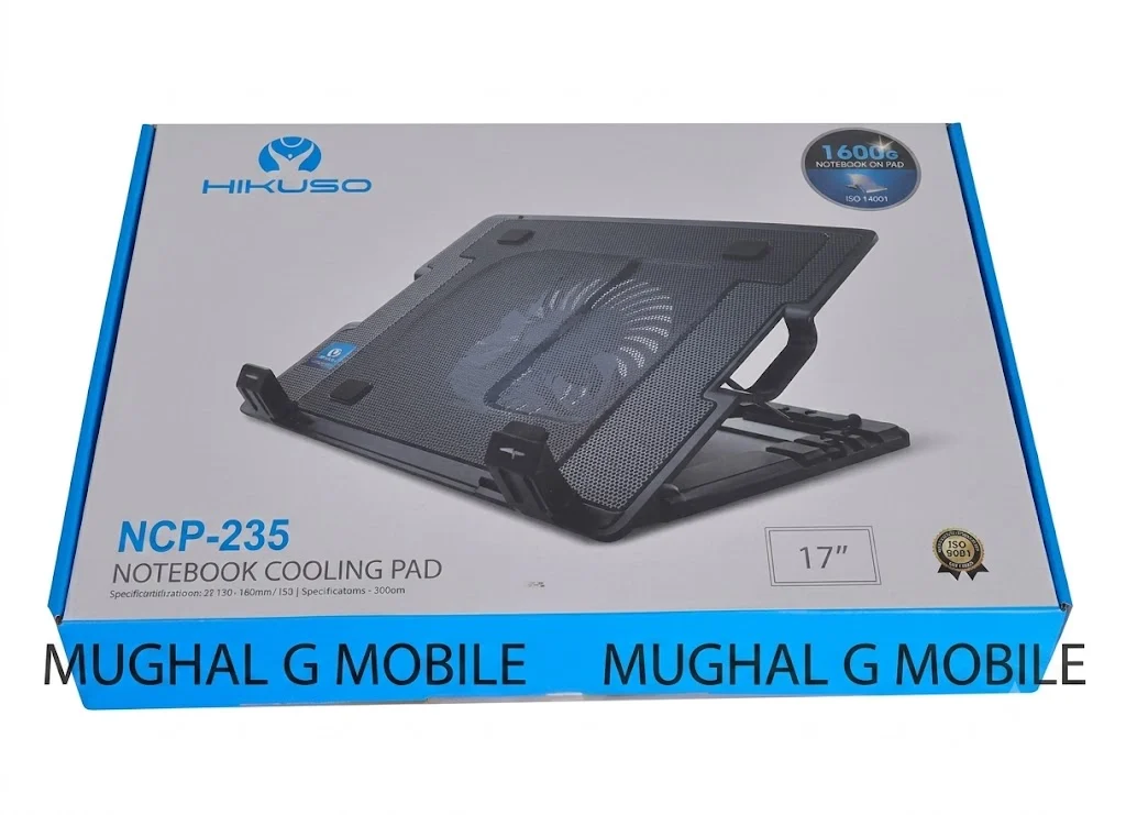 Mikuso NCP-235 Gaming Laptop Cooling Fan | Dual 140mm Silent Fans | Mesh Panel & Dual USB Ports | Ergonomic 4-Angle Stand